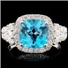 Image 1 : 14K Gold 2.82ct Topaz & 0.76ctw Diamond Ring