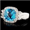 Image 2 : 14K Gold 2.82ct Topaz & 0.76ctw Diamond Ring