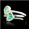 Image 2 : 18K Gold 0.81ct Emerald & 0.51ctw Diamond Ring