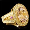 Image 3 : 14K Gold 6.16ct Morganite & 1.51ctw Diamond Ring