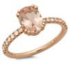 Image 1 : 14K Gold 1.00ct Morganite & 0.20ct Diamond Ring