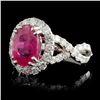 Image 2 : 18K White Gold 2.81ct Ruby & 1.00ct Diamond Ring