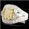 Image 2 : 18K Gold 3.84ctw Fancy Colored Diamond Ring