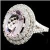 Image 2 : 14K Gold 4.39ct Morganite & 2.22ctw Diamond Ring