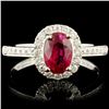 Image 1 : 18K Gold 1.21ct Ruby & 0.29ctw Diamond Ring