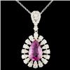 Image 2 : 18K Gold 3.02ct Sapphire & 1.41ctw Diamond Pendant