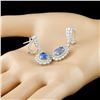 Image 2 : 18K Gold 2.56ct Sapphire & 2.36ctw Diamond Earring