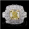 Image 1 : 18K White Gold 3.92ctw Fancy Color Diamond Ring