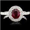 Image 1 : 18K Gold 1.02ct Ruby & 0.75ct Diamond Ring