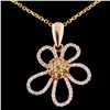 Image 1 : 14K Gold 0.56ctw Fancy Diamond Pendant