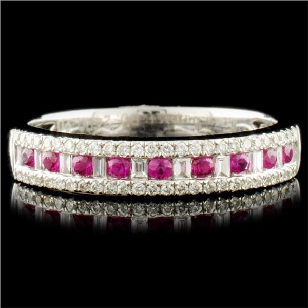 14K Gold 0.19ct Ruby & 0.25ctw Diamond Ring