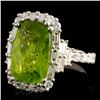 Image 2 : 18K Gold 6.55ct Peridot & 1.29ctw Diamond Ring