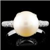 Image 1 : 14K Gold 11.00MM Pearl & 0.94ctw Diamond Ring