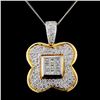 Image 1 : 18K Two Tone 1.65ctw Diamond Pendant