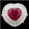 Image 1 : 18K Gold 4.22ct Ruby & 1.81ctw Diamond Ring