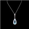 Image 2 : 18k White Gold 5.58ct Aquamarine & 0.62ctw Diamond