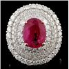 Image 1 : 18K Rose Gold 2.23ct Ruby & 2.56ct Diamond Ring