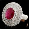 Image 2 : 18K Rose Gold 2.23ct Ruby & 2.56ct Diamond Ring