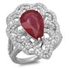 Image 1 : 14K Gold 4.00ct Ruby & 0.80ct Diamond Ring