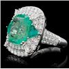Image 2 : 18K Gold 12.21ct Emerald & 2.58ct Diamond Ring