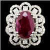 Image 1 : 18K Gold 6.07ct Ruby & 1.80ctw Diamond Ring