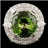 Image 1 : 18K Gold 15.99 Tourmaline & 3.18ctw Diamond Ring