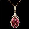 Image 1 : 14K Gold 3.89ct Ruby & 0.75ctw Diamond Pendant