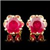 Image 1 : 14K Gold 4.41ctw Ruby Earrings