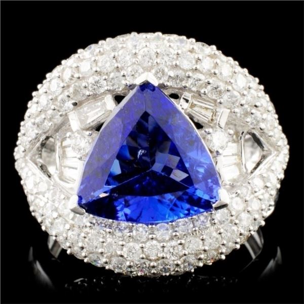 18K Gold 2.63ct Tanzanite 2.10ctw Diamond Ring