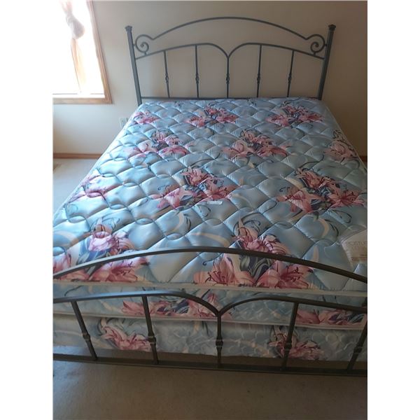 Sealy Posturepedic Queen Bedframe, Headboard, Footboard, Mattress, And Box Spring