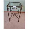 Image 1 : Metal With Glass Top  Accent Table - 13W x 13D x 22.5H