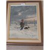 Image 1 : Painting Of Boy Sledding With Dog By Jerry Doell - 22.5W x 26.5H