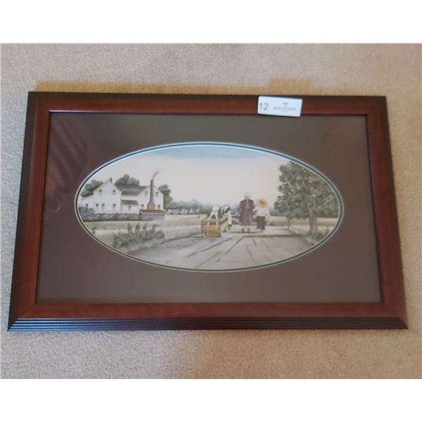 Print Of Children Going For Walk By Catherine Karnes Munn - 22.5W x 14 3/4H