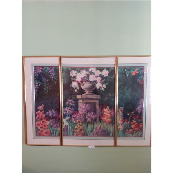 Three Piece Floral Picture - 57L x 40H