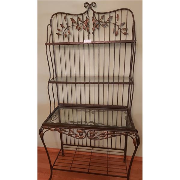 Decretive Metal Shelf (One Glass Shelf) - 37.5W x 18D x 76H