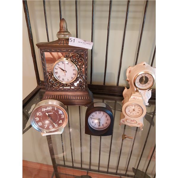 Five Assorted Clocks
