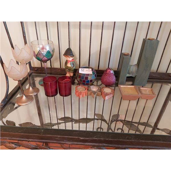 Assorted Candles And Candle Holders