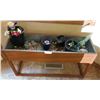 Image 1 : Wood Planter With Metal Insert  And Contents - 35L x 12D x 17.5H