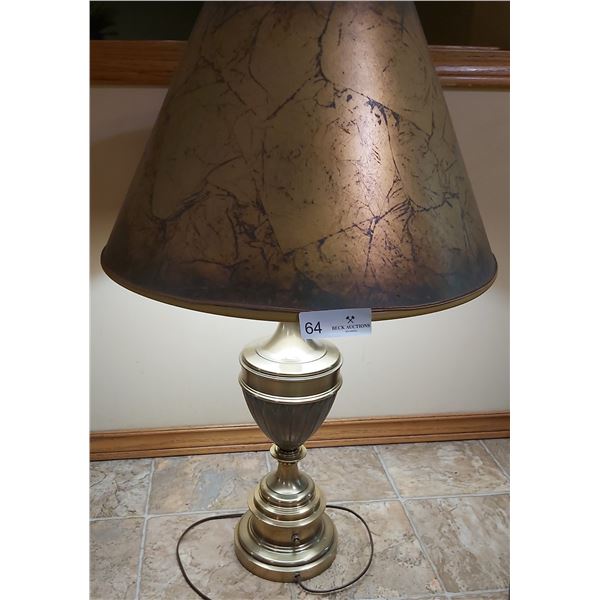 Brass Looking Lamp - 33H x 19 In Dimeter (Tested)