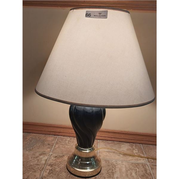 Black And Gold Table Lamp - 25H x 17.5 In Diameter  (Tested)