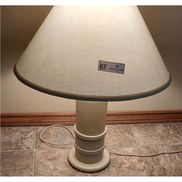 Cream Colored Table Lamp - 25H x 19 In Diameter (Tested)