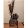 Image 1 : Small Accent Table With Two Fake Décor Plants - 15 1/4W x 15 1/4D x 18 3/4H
