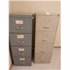 Image 2 : Two Four Drawer Metal Filing Cabinet - (#1) 18W x 28D x 51 1/4H  (#2) 18W x 24D x 52.5H