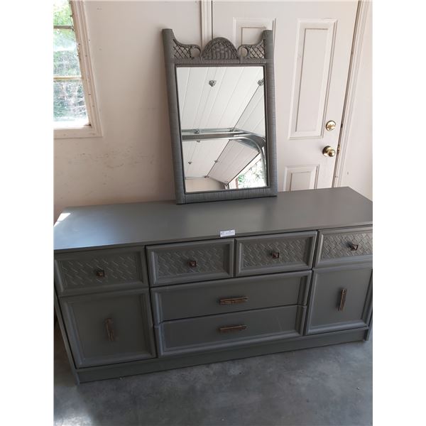 Long Dresser With Mirror - Dresser - 64L x 19D x 32H  Mirror - 23W x 34.5H