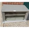 Image 3 : TV Entertainment Stand With Glass Doors - 36L x 19.5D x 19H