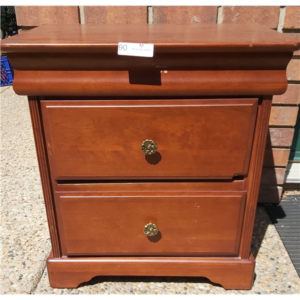 Two Drawer Night Stand (Chip Out Of Corner Of Drawer) - 24L x 16.5D x 25.5H
