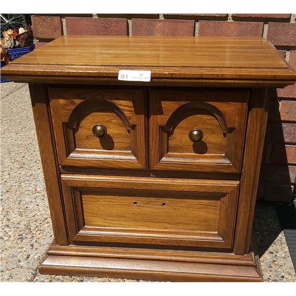 Two Drawer Night Stand (Bottom Drawer Missing Handle) - 25L x 17 1/4D x 23H