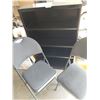 Image 1 : Metal Shelf With Three Folding Chairs - 31L x 10D x 48H
