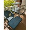 Image 1 : Wicker Chair With Two Small Glass Top Tables And Patio Table - Larger 40.5 x 40.5 x 27H
