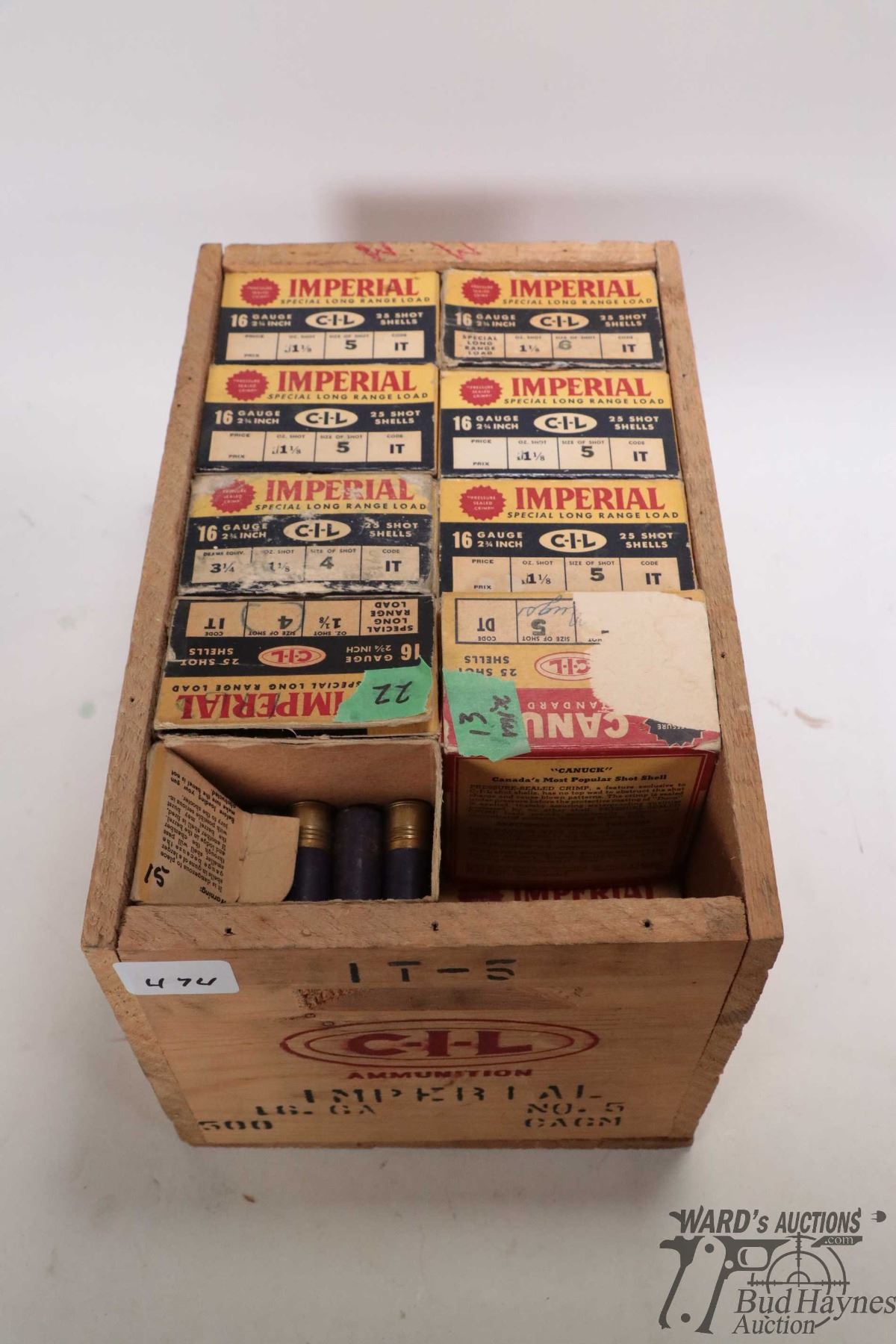 Count Boxes C-I-L- Ammo box containing sixteen 25 count boxes of 16 gauge ammo ...